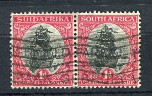 SOUTH AFRICA; 1920s-30s Dromedarius issue 1d. fine used POSTMARK Pair