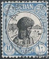 Sudan 103 (used) 10m Hadendowa, light blue (1951)