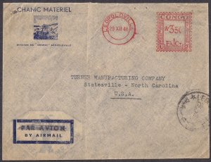 BELGIAN CONGO: RARE UNIVERSAL METER STAMP w BELGE at Left, Type A3A Airmail 2 US