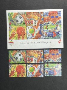 SINGAPORE # 621-626a--MINT NEVER/HINGED----COMPLETE SET & SOUVENIR SHEET----1992