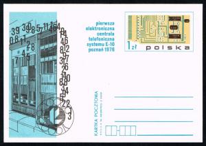 Poland Postal Card Ruch #CP 655 Electronic Telephone; Mint