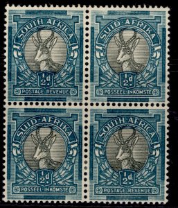 SOUTH AFRICA GVI SG75cd, ½d grey & blue-green, M MINT. Cat £32. block of 4