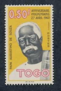 Togo  1961 Scott 396 MH - 30c, Augustino de Souza