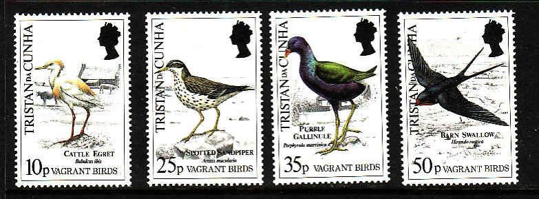 Tristan Da Cunha-Sc#464-7-unused NH set-Vagrant Birds-1989-