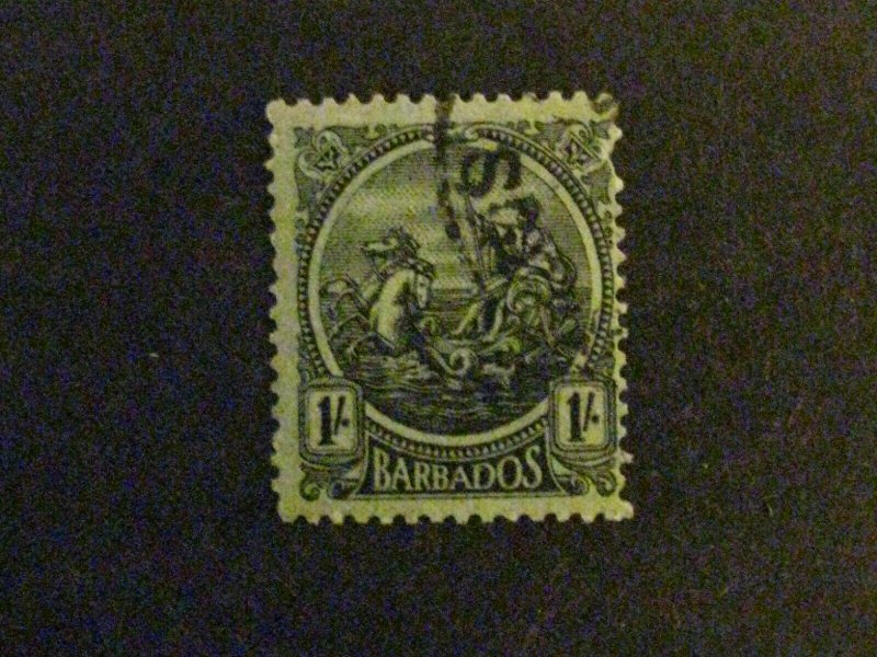 Barbados #159 used fake cancel(?) pulled perf at upper right c203 5