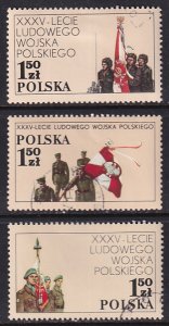 Poland 1978 Sc 2289-91 Peoples Army 35th Anniversary Stamp CTO