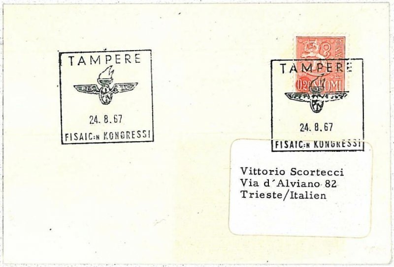 TRAINS - POSTAL HISTORY - SPECIAL POSTMARK on CARD: FINLAND 1967