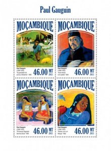 Mozambique 2013 French Painter Paul Gauguin  4 Stamp Sheet 13A-1398