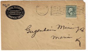 1919 Marion, Kentucky cancel on Postal Telegraph envelope