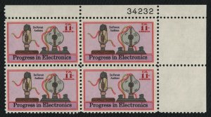 #C86 11c Progress in Electronics, Plate Block [34232 UR] **ANY 5=FREE SHIPPING**