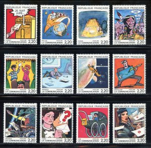 France 2088-2099 MNH, Prize Winning Cartoons Singles Set from 1988.