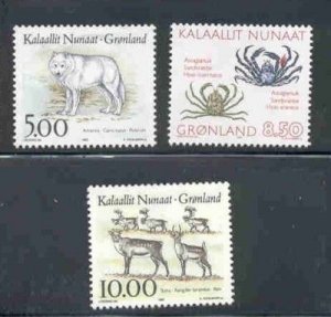 Greenland Sc 262-264 1993 Wildlife stamp set mint NH