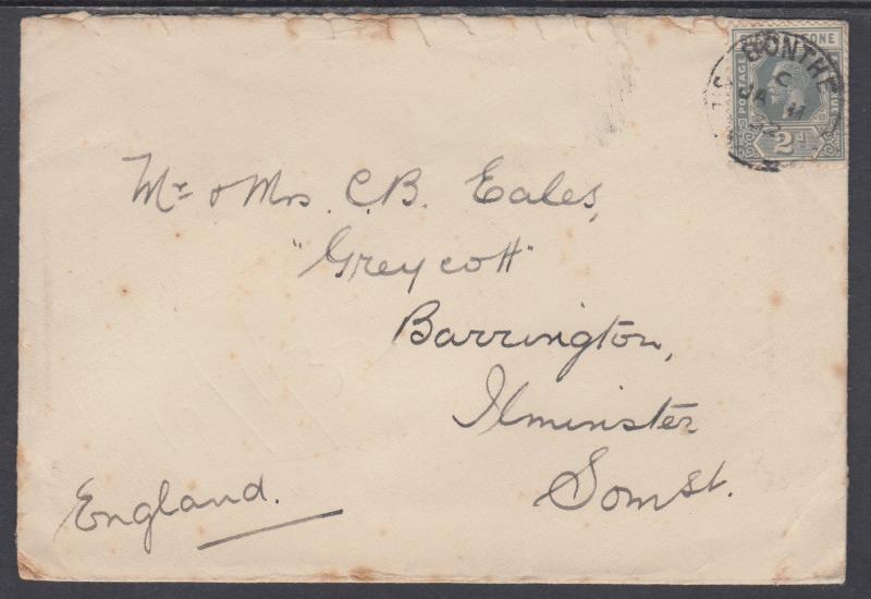 Sierra Leone Sc 125 on 1932 Cover, Bonthe to England