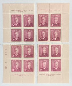 CANADA #286  GVI with Postes-Postage  Set of 4 Plate Blocks (#7) - MNH CV 10$+