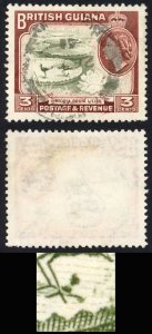 British Guiana SG333b 3c Clubbed Foot variety Fine used Listed but not priced u