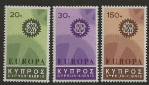 Cyprus 297-99  1967  set 3  vf mint  nh