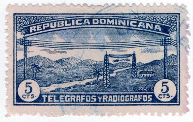 (I.B) Dominican Republic Telegraphs : 5c Blue (1920)