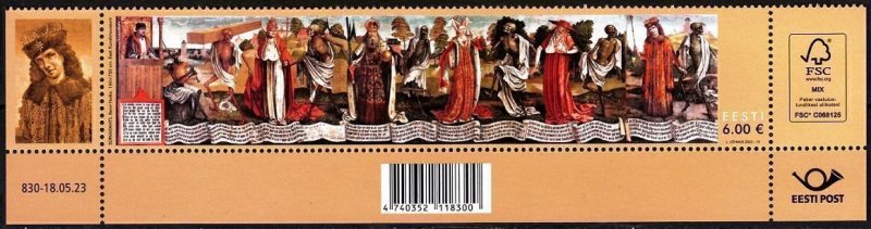 ESTONIA 2023-13 Religion ART Painting: Dance of Macabre /Death. Notke BOTTOM MNH