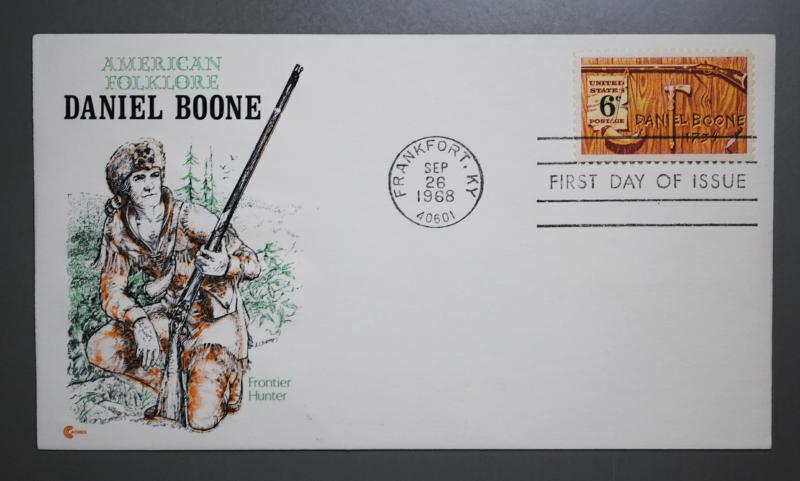 #1357 FDC 6¢ Daniel Boone Cover Craft Cachet w/insert