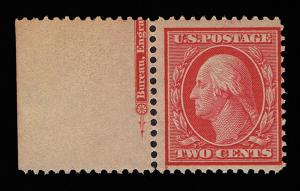 GENUINE SCOTT #358 MINT OG NH 1909 CARMINE ON BLUSIH PAPER SCV $170 -ESTATE SALE