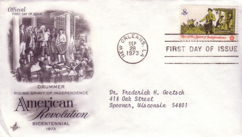 FDC Sc# 1479 Drummer American Revolution Artcraft L926