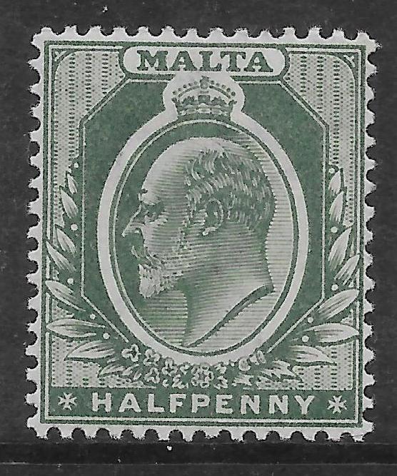 MALTA SG38 1903 1/2d GREEN MTD MINT