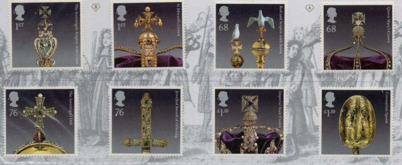 Great Britain Sc 2931-38  2011 Crown Jewels. stamp set mint NH