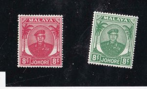 MALAYA JOHORE # 136-137 VF-MLH CAT VALUE $16+