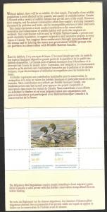 Canada #FWH4 FEDERAL WILD LIFE DUCK BOOKLET-FACE VALUE $6.50