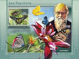 Togo 2011 MNH - Butterflies, Charles Darwin (1809-1882). YT 484, Mi 3903/Bl.590