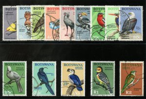 Bechuanaland 1967 QEII Botswana Birds set complete VFU. SG 220-233. Sc 19-32.