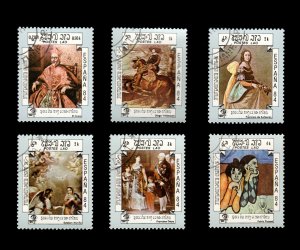 LAOS 1984 SCOTT # 546 - 51. TOPIC: ART. SHORT SET. CTO