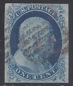 #   9 1c Benjamin Franklin Imperf 1850's Used