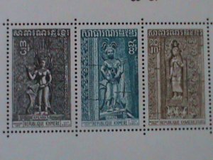 ​CAMBODIA-ANCIENT  STATUES OF BUDDHAS-MNH S/S-VF WE SHIP TO WORLDWIDE.