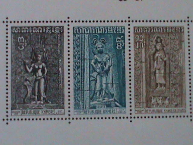 ​CAMBODIA-ANCIENT  STATUES OF BUDDHAS-MNH S/S-VF WE SHIP TO WORLDWIDE.