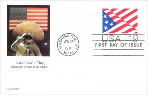 Scott UX153 19 Cents US Flag Postcard Fleetwood FDC Unaddressed