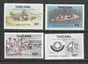 Tanzania 1168-71 MNH Trade set cpl.  X 10 sets,  no S/S vf. 2022 CV $45.00