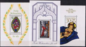 Germany,Sc.#B537; B546, B557 MNH 3 Christmas sheets