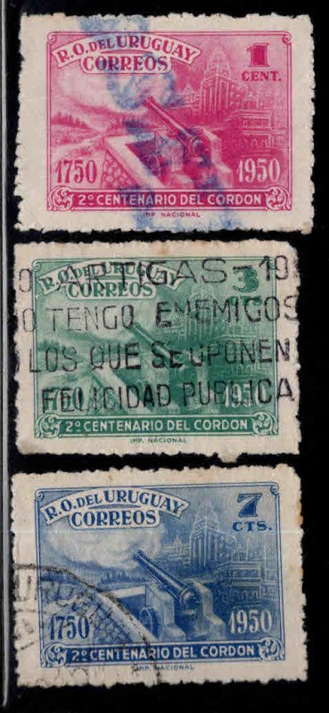 Uruguay Scott 581-583 Used set