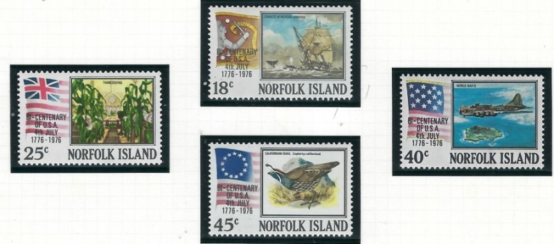 Norfolk Is 194-97 MNH 1976 American Bicentennial (fe3300)