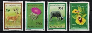 TUNISIA 1990 - Nature, animals, flowers / complete set MNH