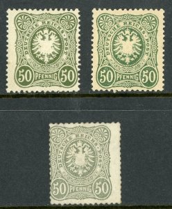 Germany 1877 Empire 50 Pfennig Scott #42 Trio of Colors Mint B197