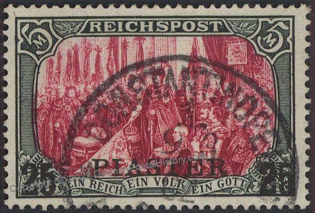 Germany 1900 Offices in Turkey 25 Pi on 5M Mark Mi23 Type I-III Constanti 107173