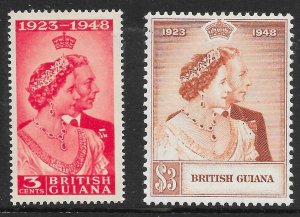 BRITISH GUIANA SG322/3 1948 SILVER WEDDING SET MTD MINT