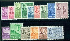 MAURITIUS #235-49, Complete set, og, NH, VF, Scott $80.50