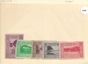 Nicaragua: Sc #C67-C71, MH (50206)