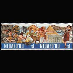 TONGA-NIUAFOU 1996 - Scott# 190 Prehistory Set of 2 NH