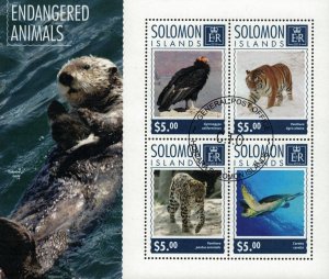 SOLOMON ISLANDS 2014 - Endangered animals / minisheet