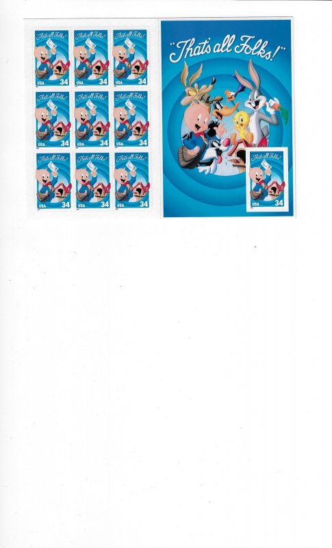US Stamps/Sheets/Postage Scott #3534 Porky Pig MNH F-VF OG FV $3.40