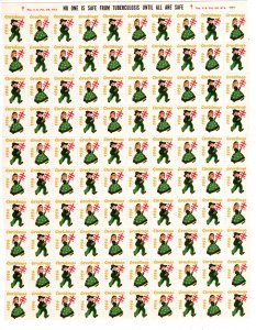 USA., Scott # WX178,  Christmas Seals, 1956, full sheet, Lot 230801 -02